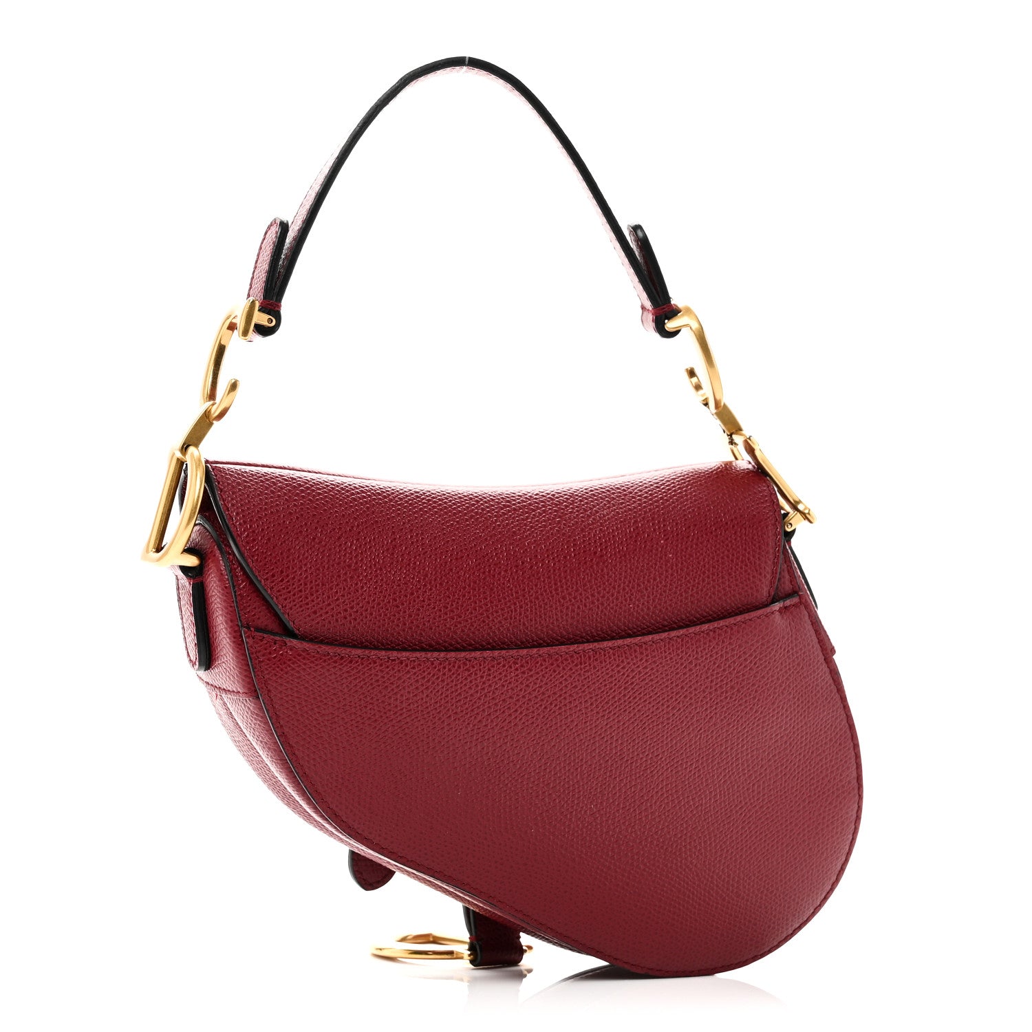 Christian Dior Grained Calfskin Mini Saddle Bag Red 3 of 11