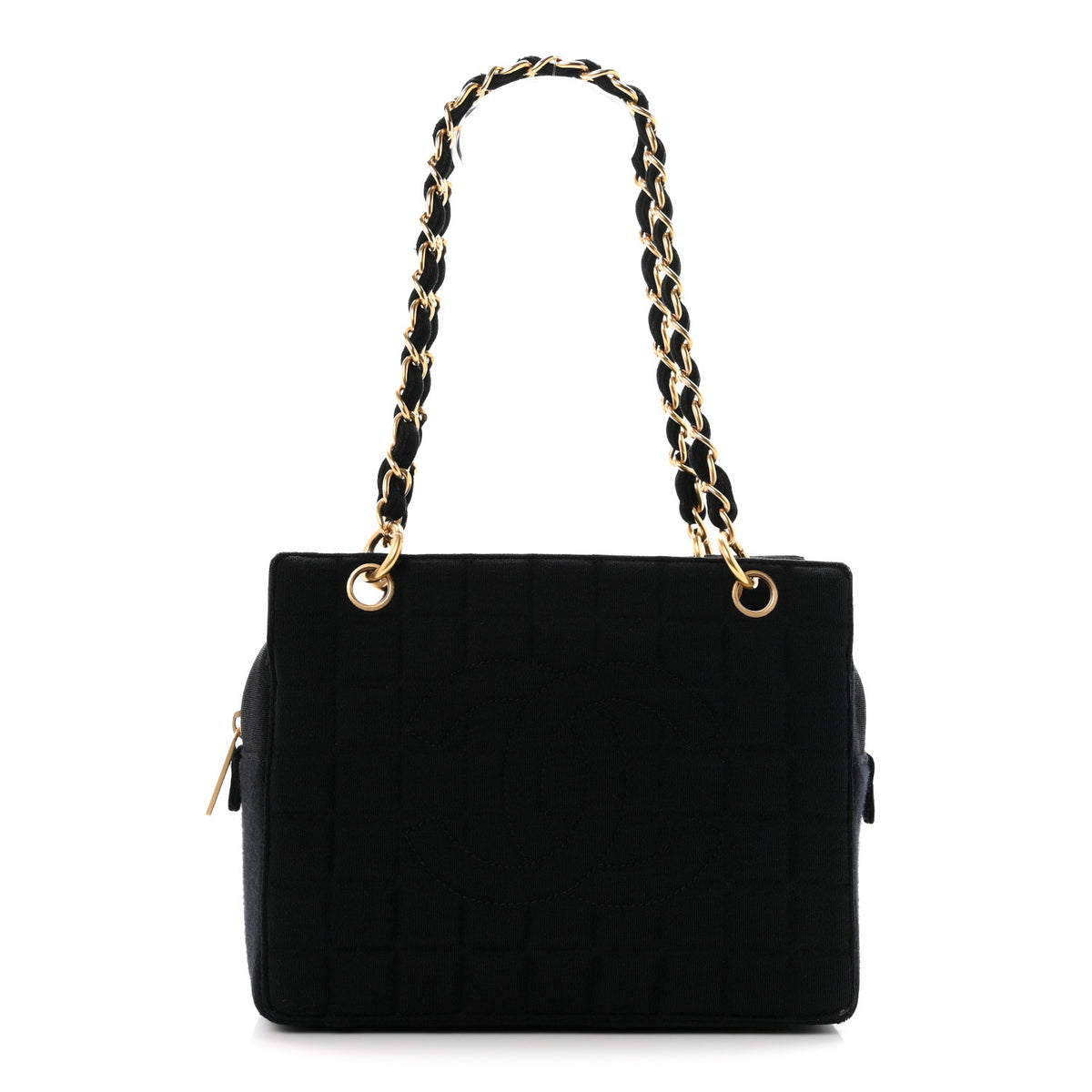 Chanel Jersey Quilted Petite Timeless Tote PTT Black 1 of 11