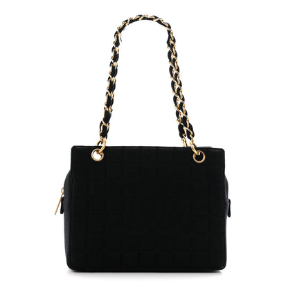 Chanel Jersey Quilted Petite Timeless Tote PTT Black 1 of 11
