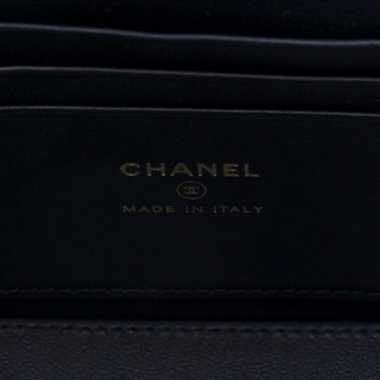 Chanel Lambskin Quilted Small Charming Top Handle Vanity Case With Chain Navy Blue 6 of 11
