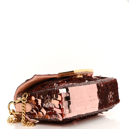 Fendi Sequin Paillettes Vitello Grace Sex and the City Mini Baguette Baby Pink 4 of 15