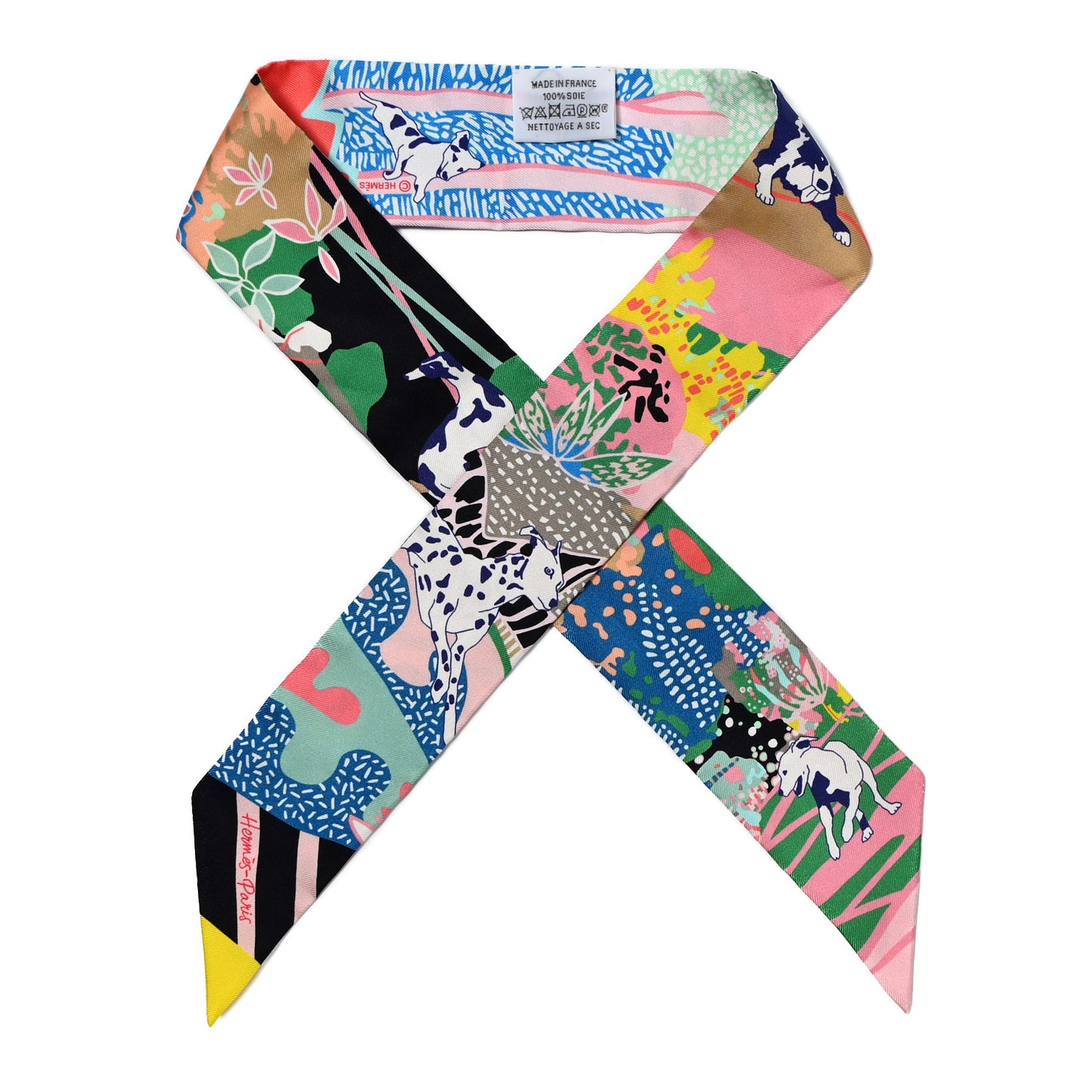 Silk En Liberte Twilly Rose Vert Bleu