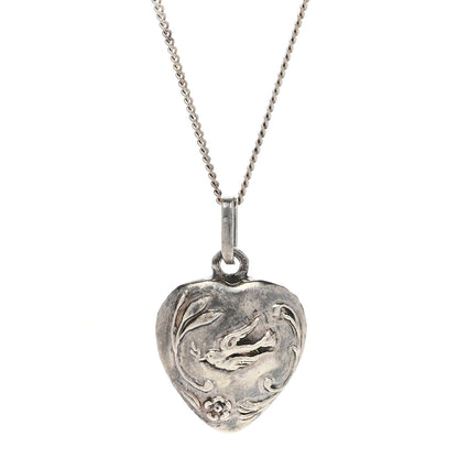 Saint Laurent Metal Heart Necklace Silver 4 of 7