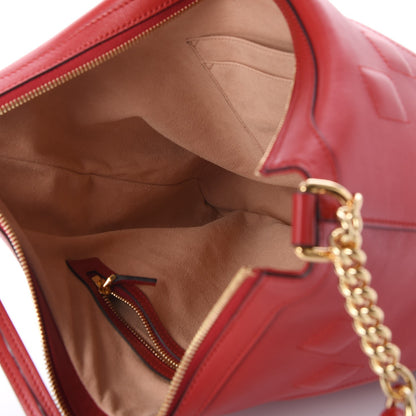 Gucci Apollo Calfskin GG Dadini Embroidered Chain Hobo Hibiscus Red 5 of 8
