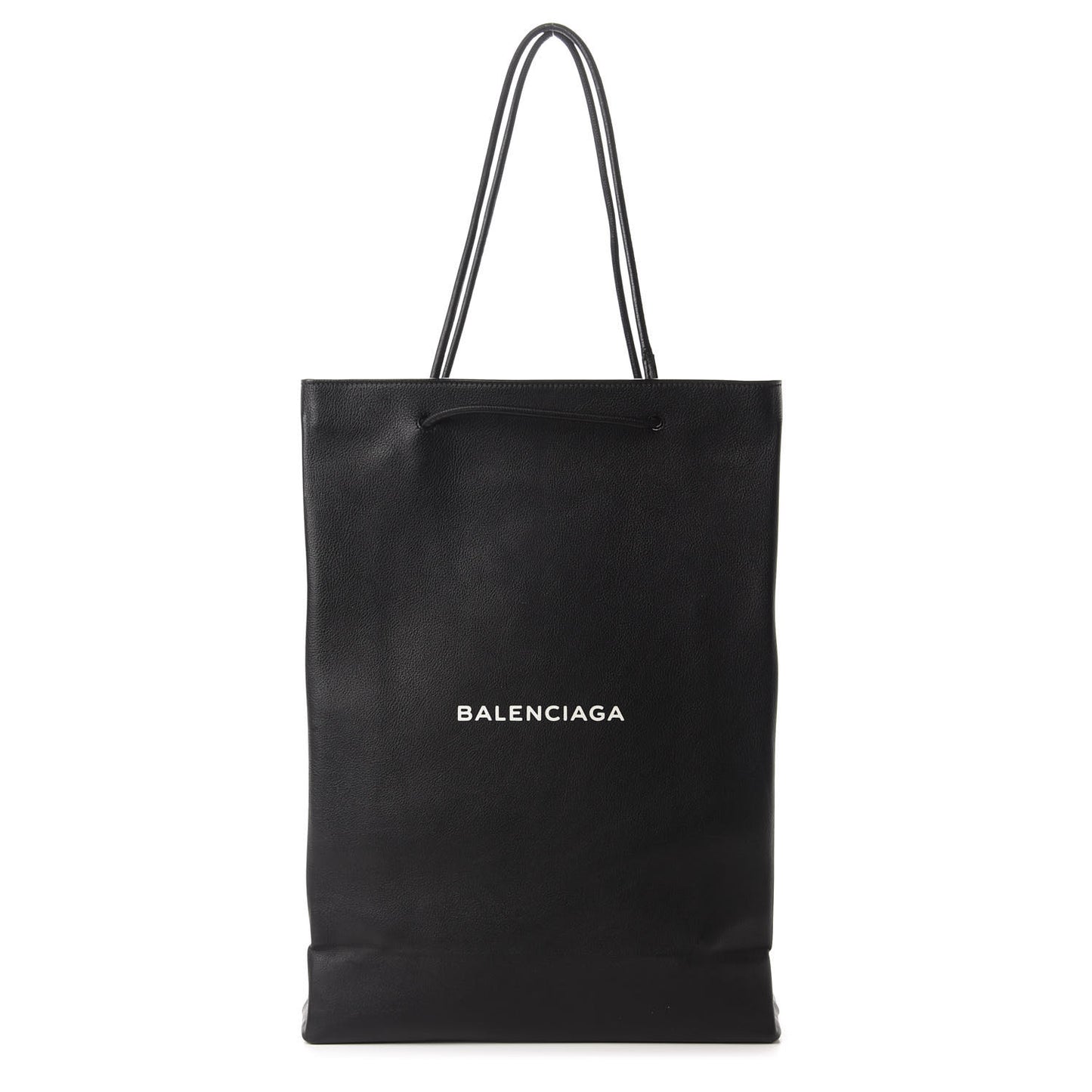 Calfskin Medium Logo North South Shopping Tote Black
