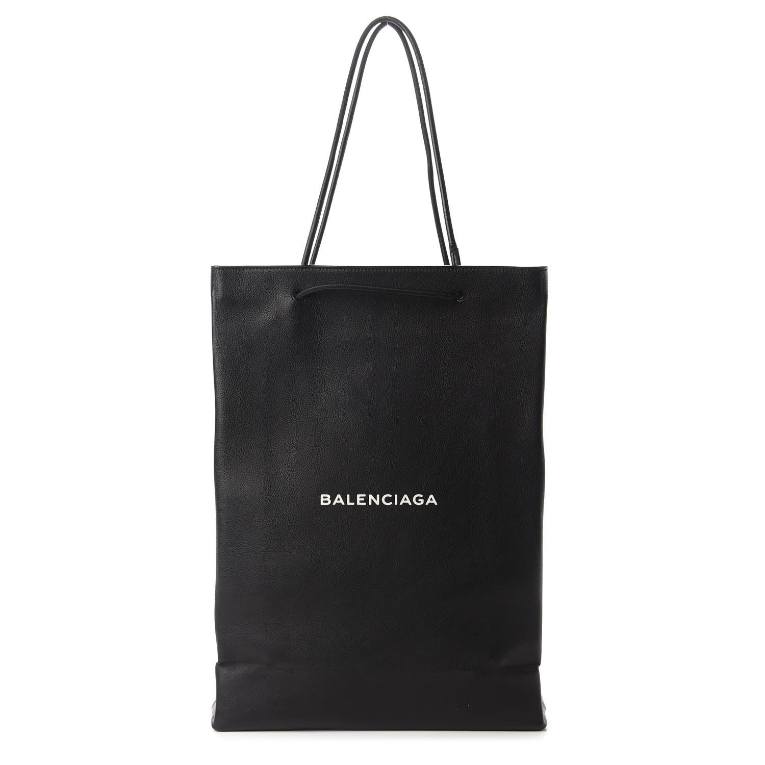 Balenciaga Calfskin Medium Logo North South Shopping Tote Black 1 of 10