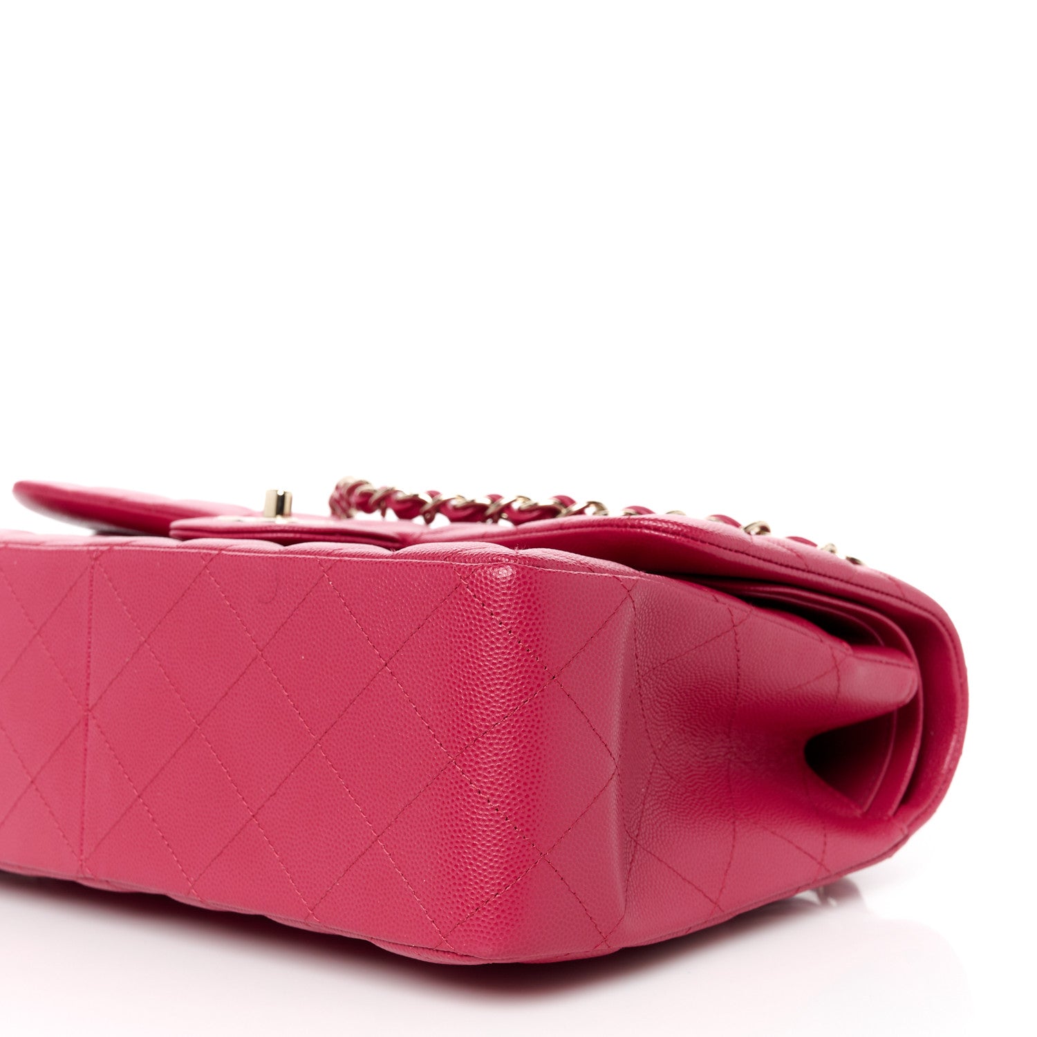 Chanel Caviar Quilted Jumbo Double Flap Dark Pink 10 of 12