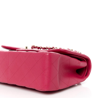 Chanel Caviar Quilted Jumbo Double Flap Dark Pink 10 of 12
