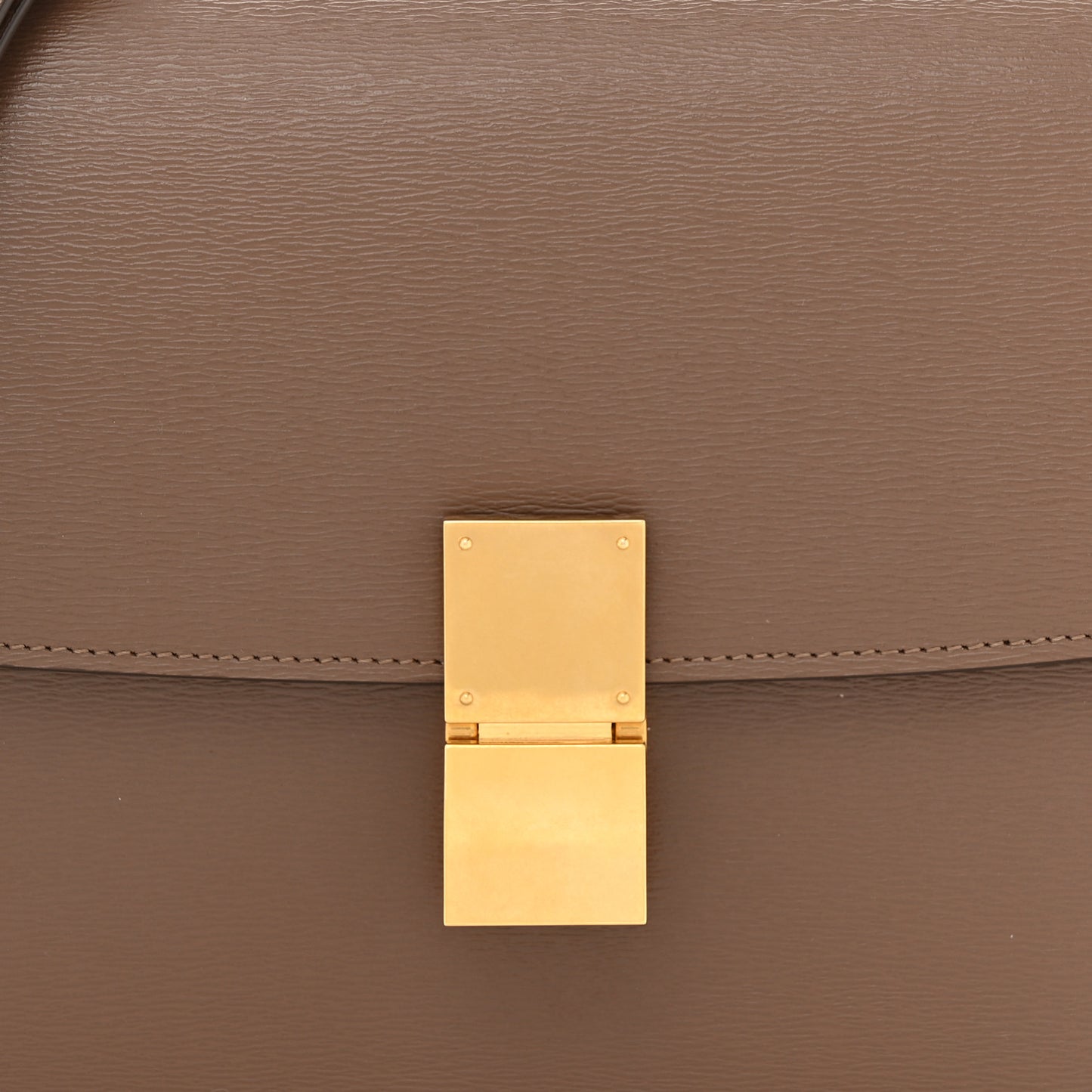 Liege Calfskin Medium Classic Box Flap Bag Taupe