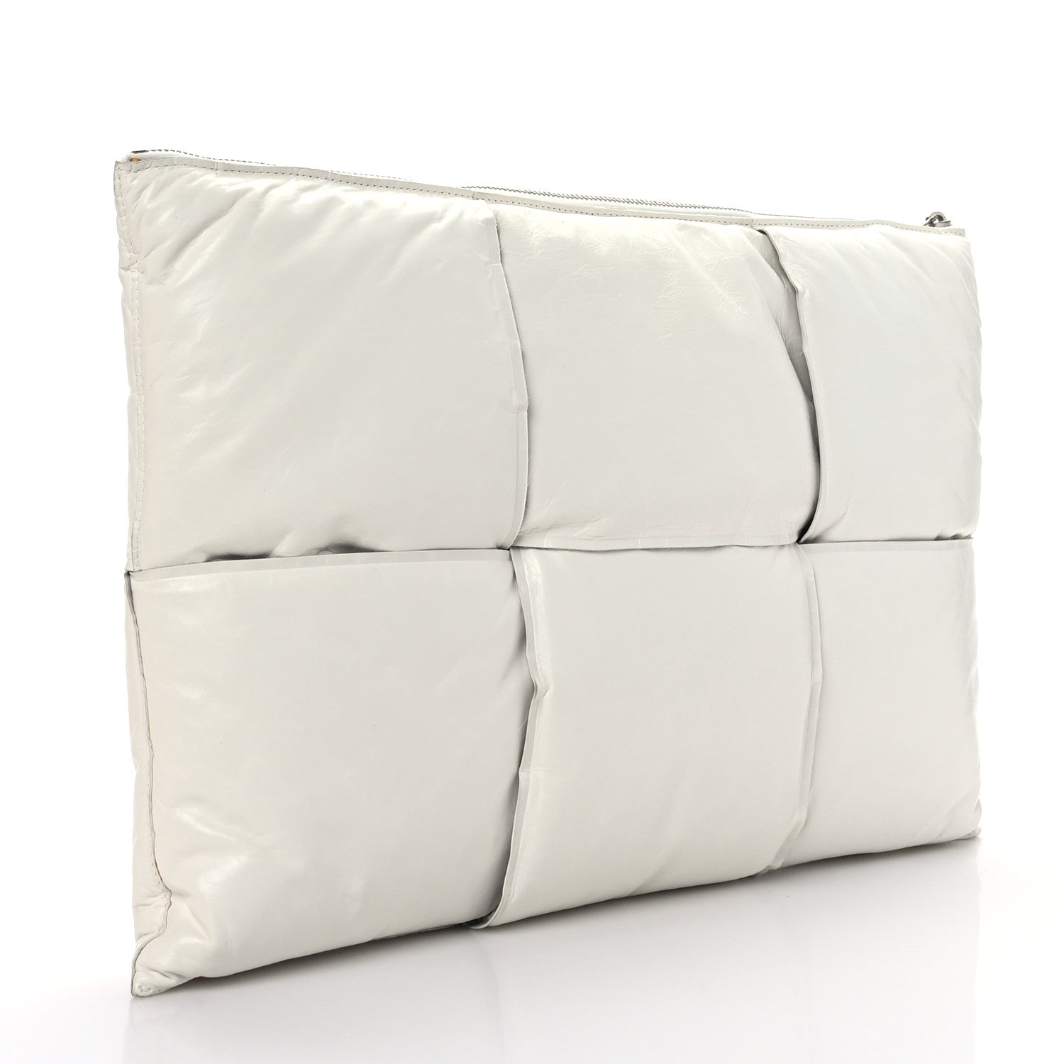 Bottega Veneta Calfskin Maxi Intrecciato Puffy Pouch White 3 of 9