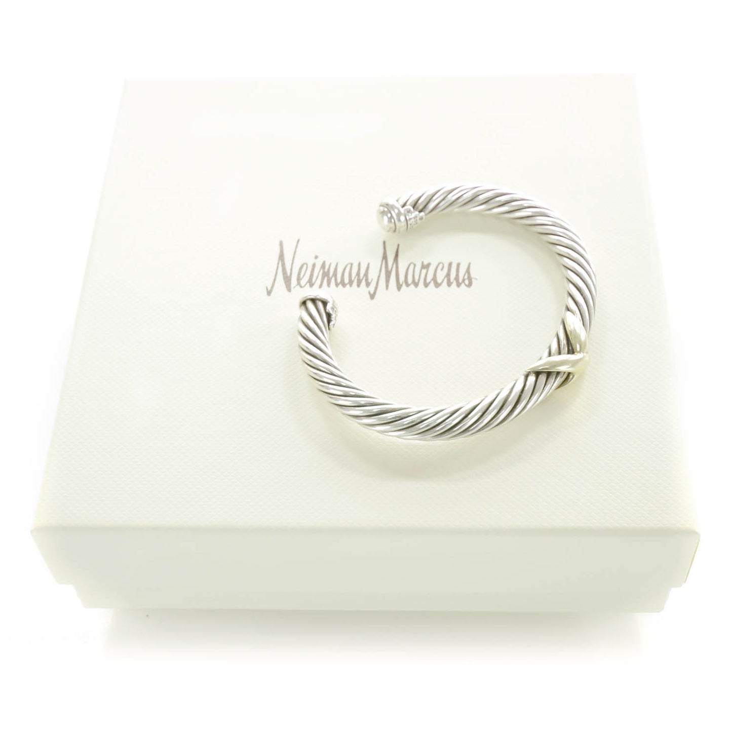 Sterling Silver and 14k Gold X Cuff