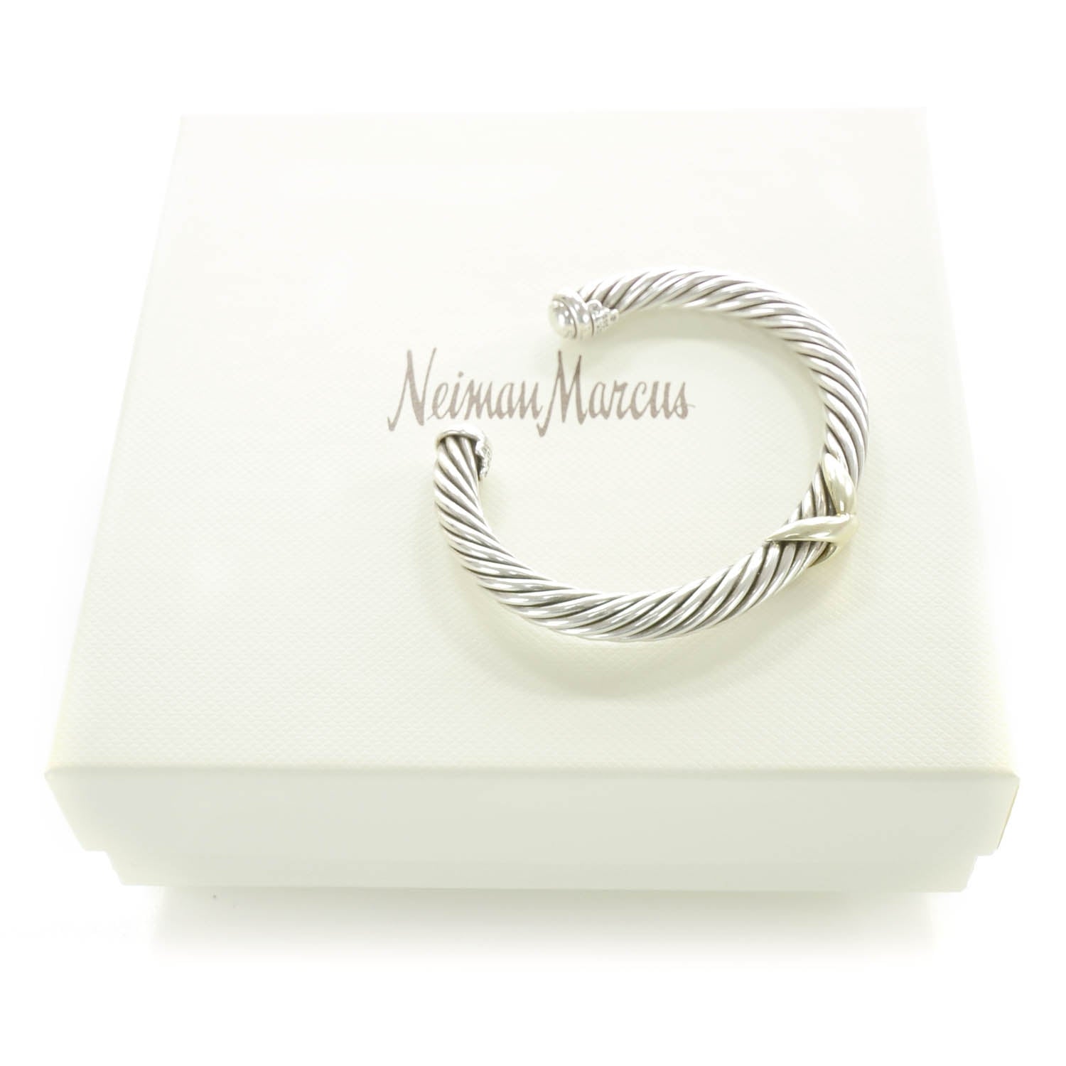 David Yurman Sterling Silver and 14k Gold X Cuff 5 of 5