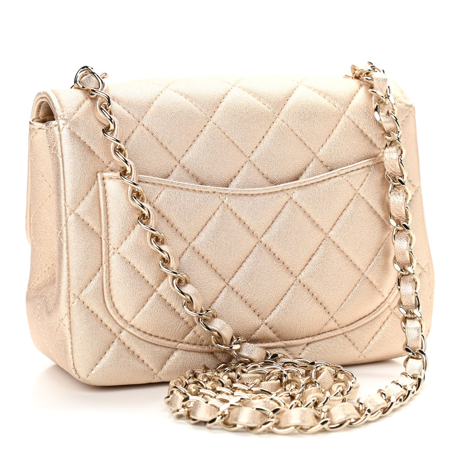 Chanel Metallic Lambskin Quilted Mini Square Flap Gold 2 of 9