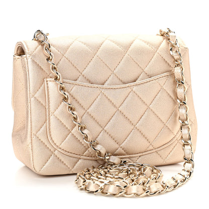 Chanel Metallic Lambskin Quilted Mini Square Flap Gold 2 of 9