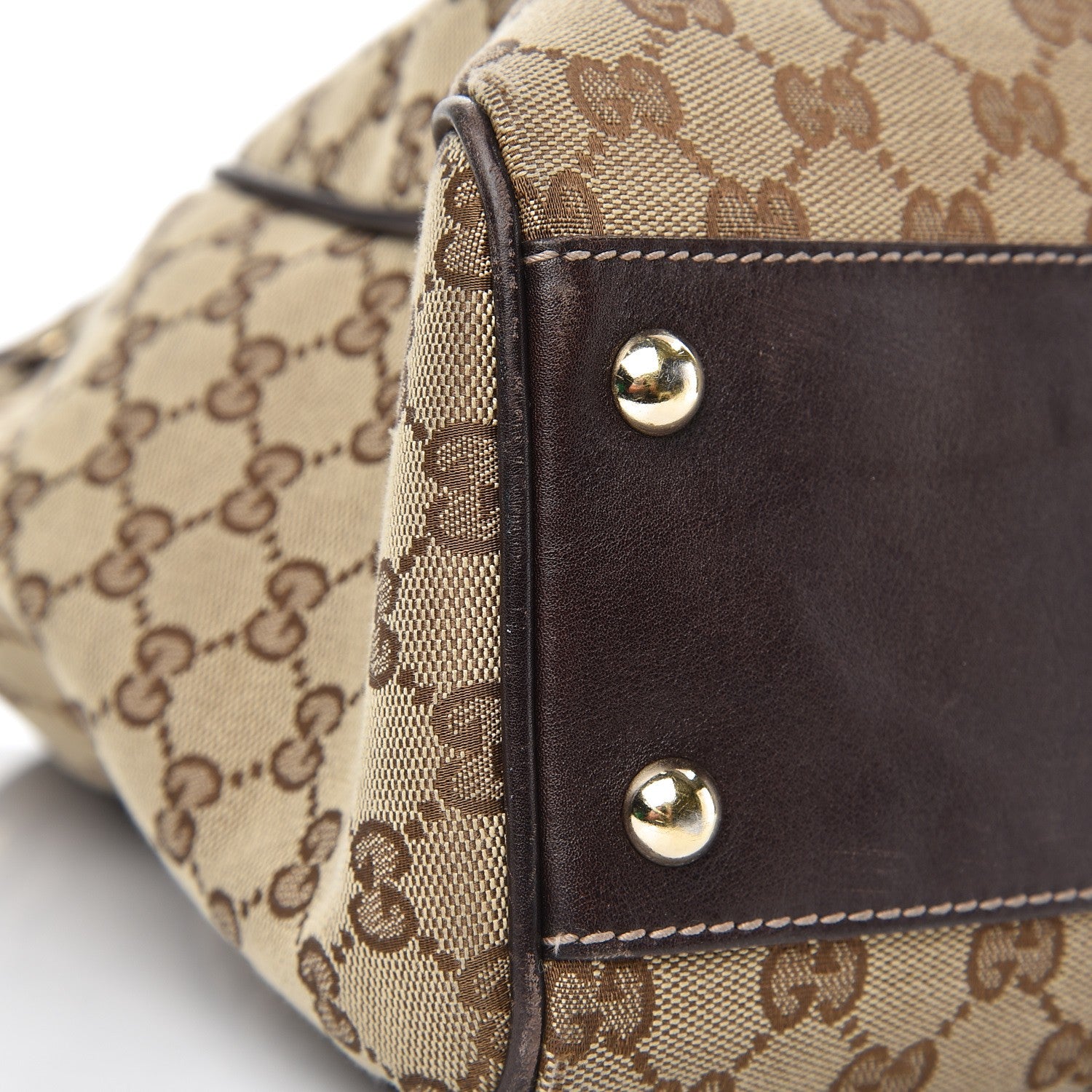 Gucci Monogram Peggy Braided Tote Dark Brown 8 of 12