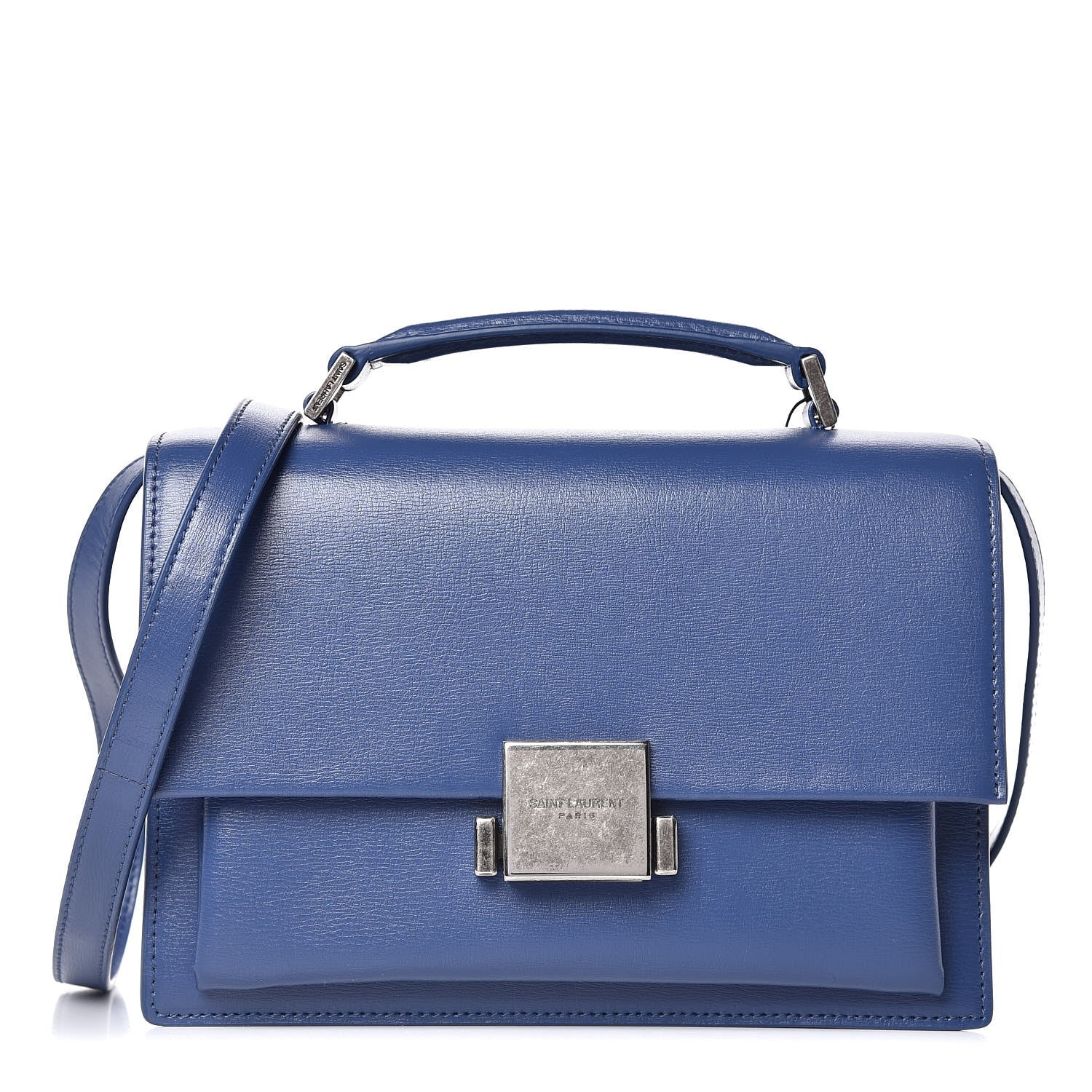 Saint Laurent Calfskin Medium Bellechasse Satchel Blue 1 of 9