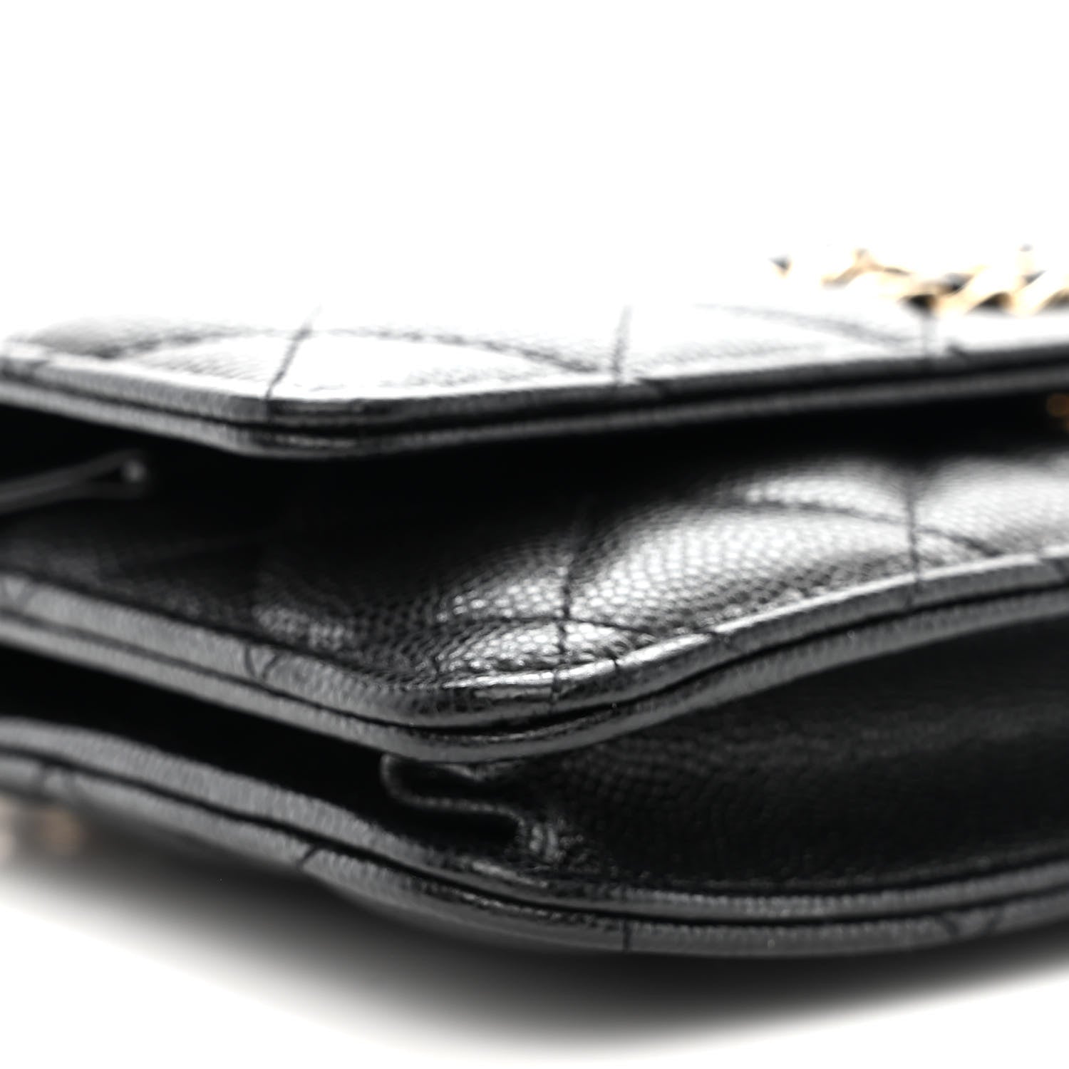 Chanel Caviar Quilted French New Wave Chain CC Wallet On Chain WOC Black 10 of 13