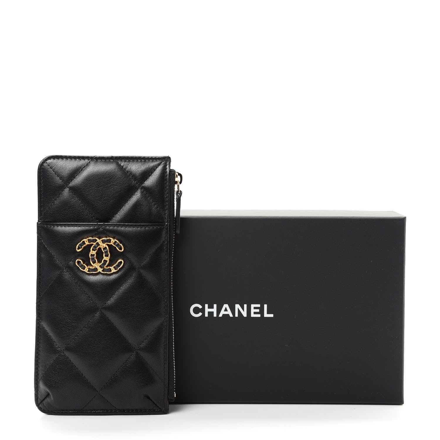 Chanel Lambskin Quilted 19 Phone and Card Holder Black 8 of 8