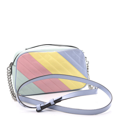 Gucci Calfskin Matelasse Diagonal Small GG Marmont Chain Shoulder Bag Multicolor Pastel 2 of 11