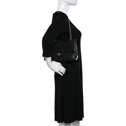 Chanel Lambskin Quilted Medium Double Flap Black 2 of 14