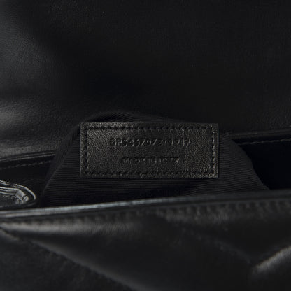 Saint Laurent Calfskin Y Quilted Monogram Toy Loulou Crossbody Bag Black 10 of 11
