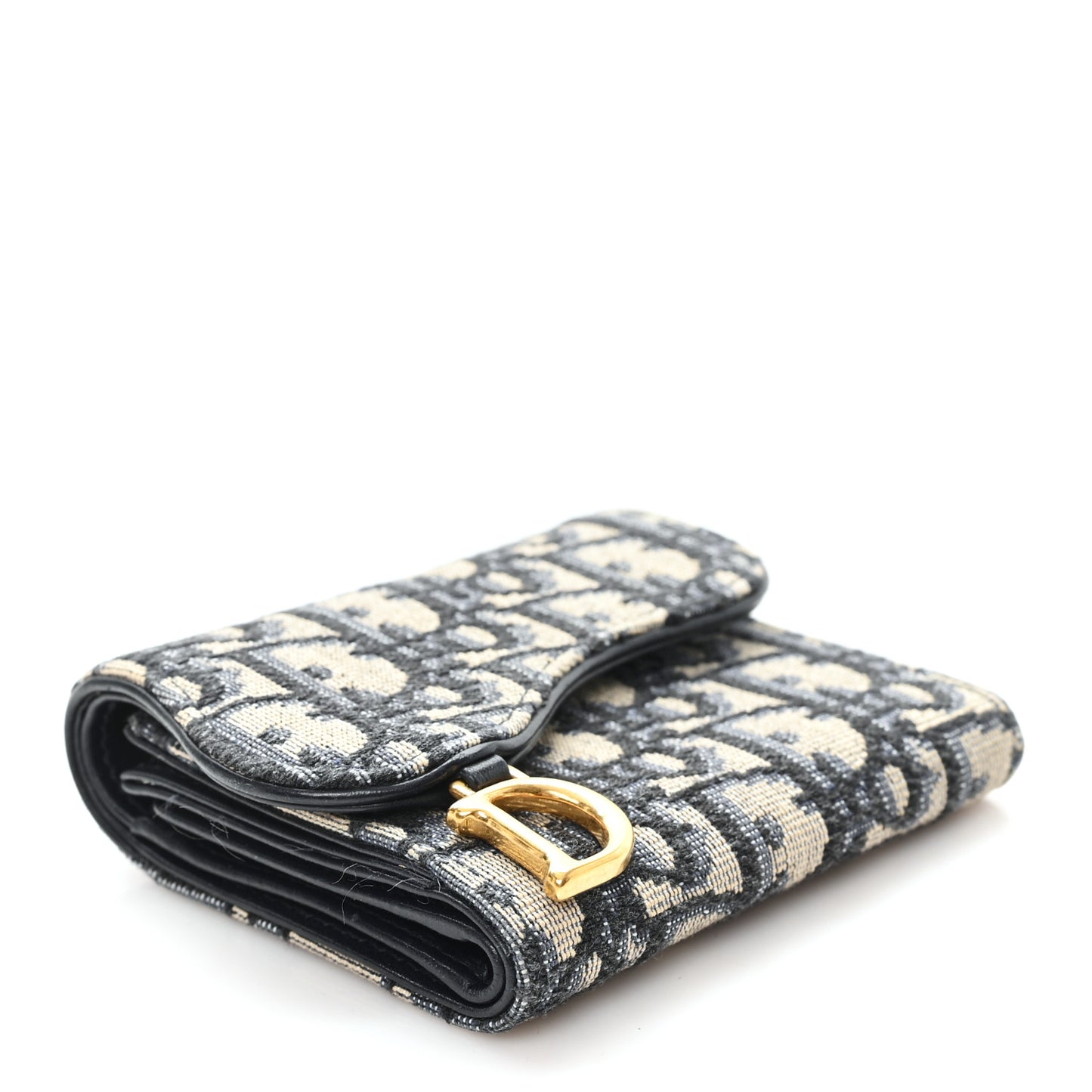 Oblique Saddle Card Holder Blue