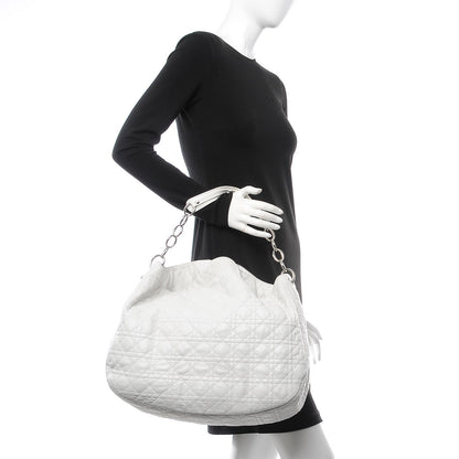 Christian Dior Lambskin Cannage Large Dior Soft Hobo White 2 of 11