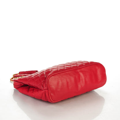 Chanel Lambskin Quilted Shoulder Bag Red 4 of 8
