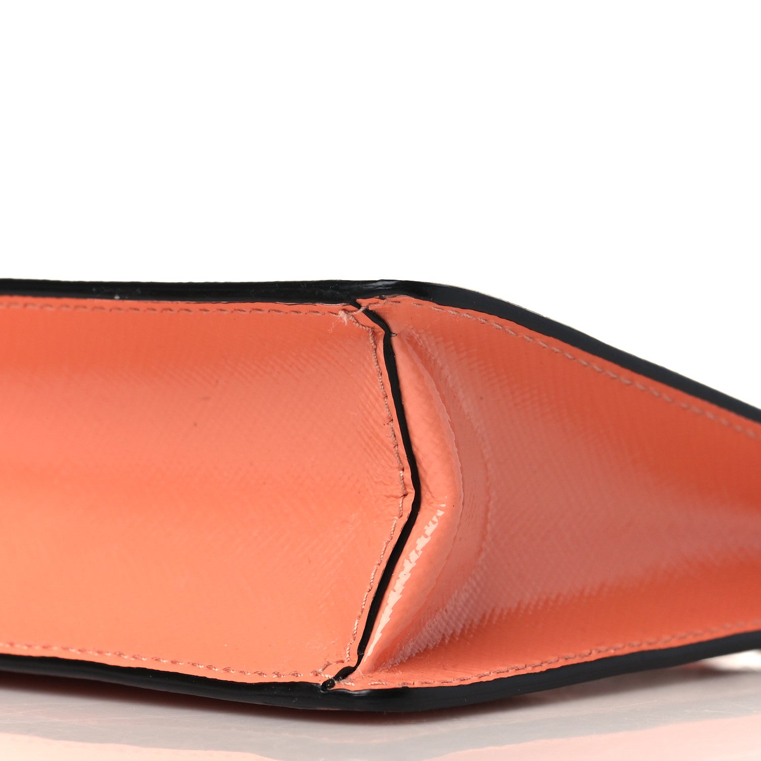 Prada Saffiano Vernice Chain Crossbody Bag Albicocca 9 of 10