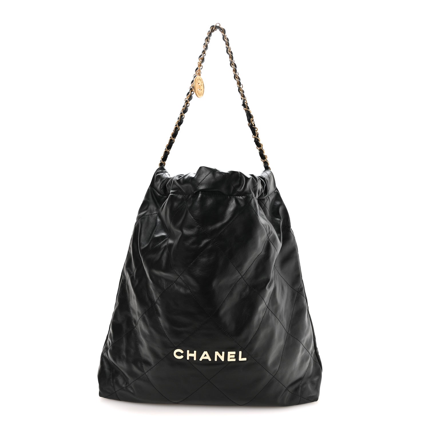 Chanel Calfskin Quilted Large Chanel 22 Black White 1 of 10