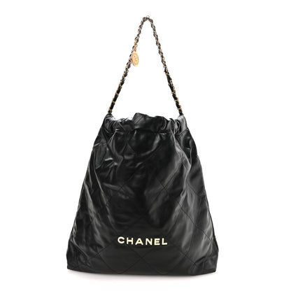 Chanel Calfskin Quilted Large Chanel 22 Black White 1 of 10
