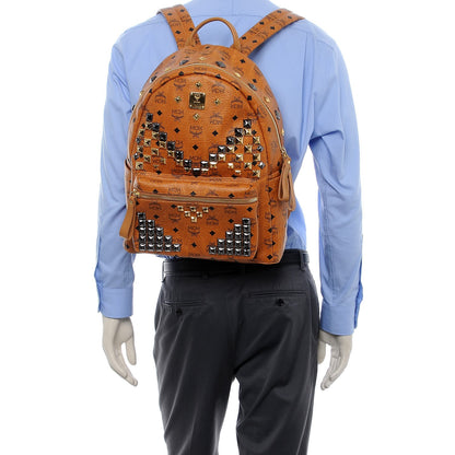 MCM Visetos Studded Medium Stark M Backpack Cognac 3 of 22