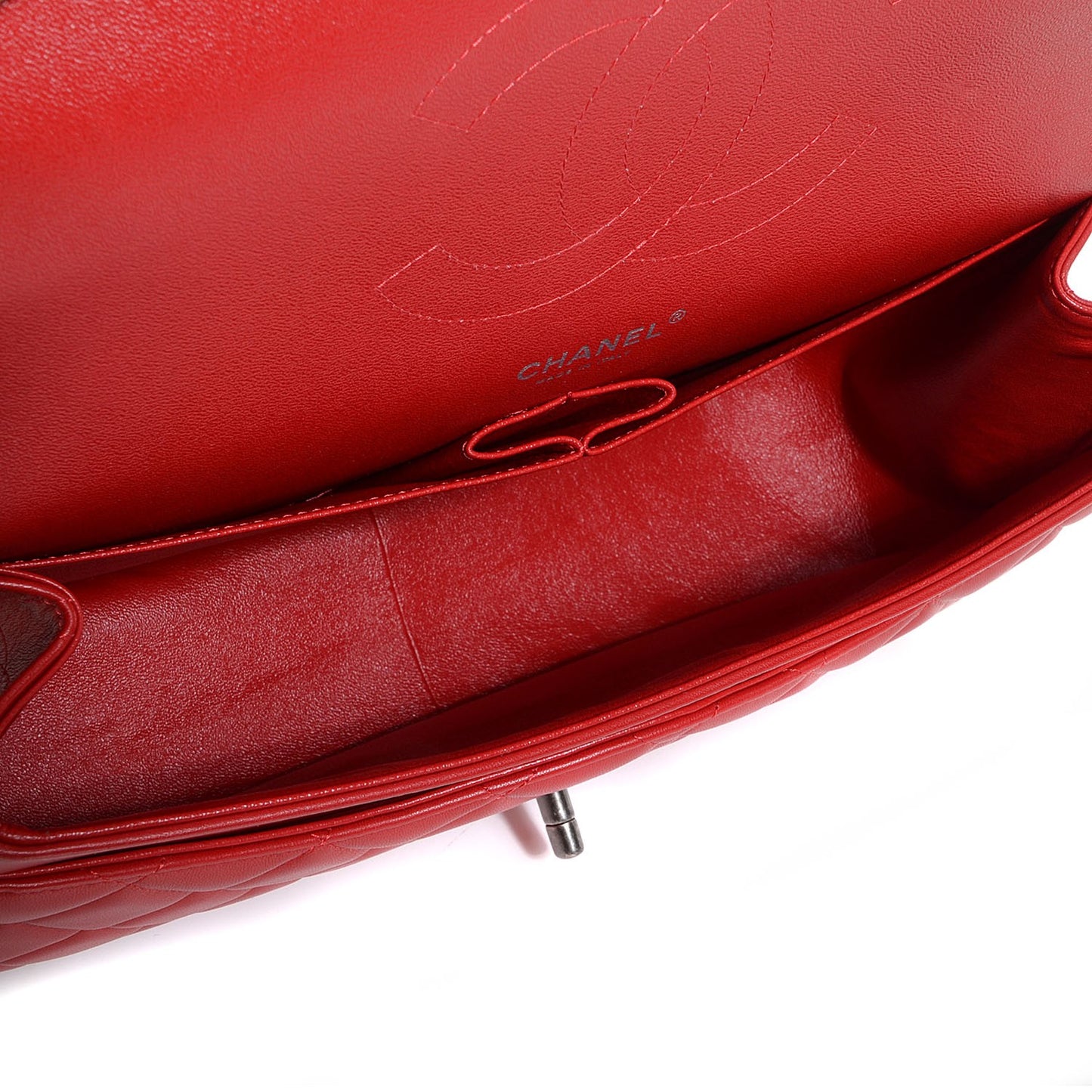 Lambskin Jumbo Double Flap Red