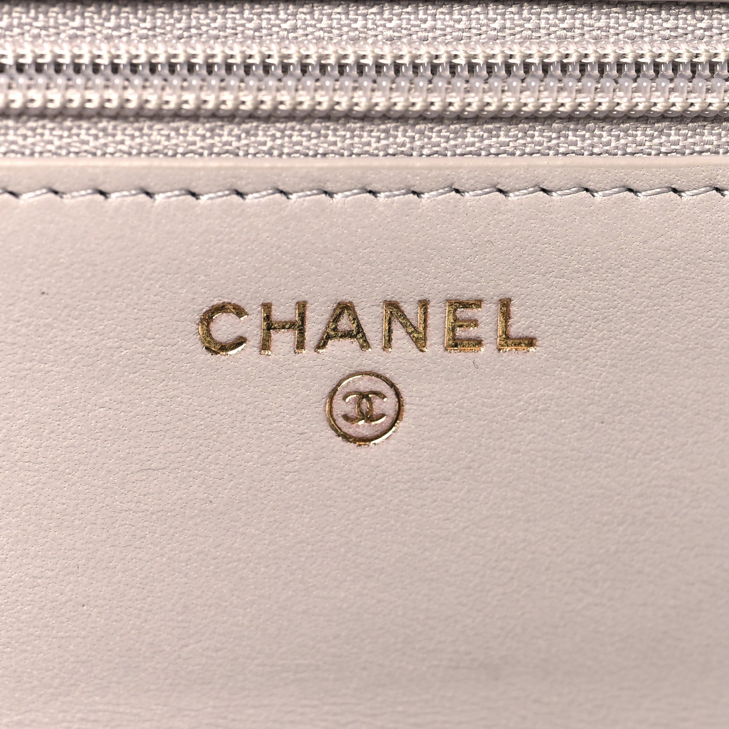 Lambskin Quilted Trendy CC Wallet On Chain WOC Grey