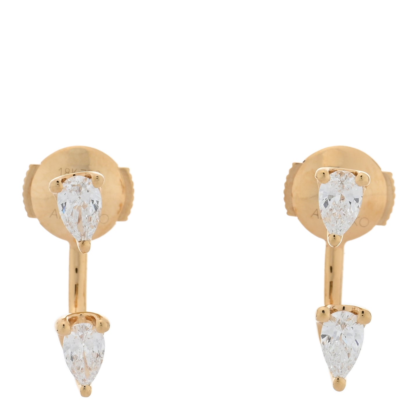 18K Yellow Gold Diamond Pear Orbit Earrings