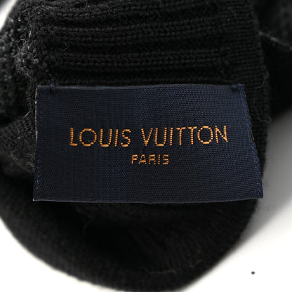Louis Vuitton Wool Petit Damier Gloves Black 3 of 4