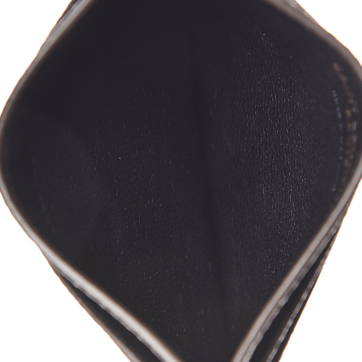 Metallic Grained Calfskin Monogram Credit Card Case Gris