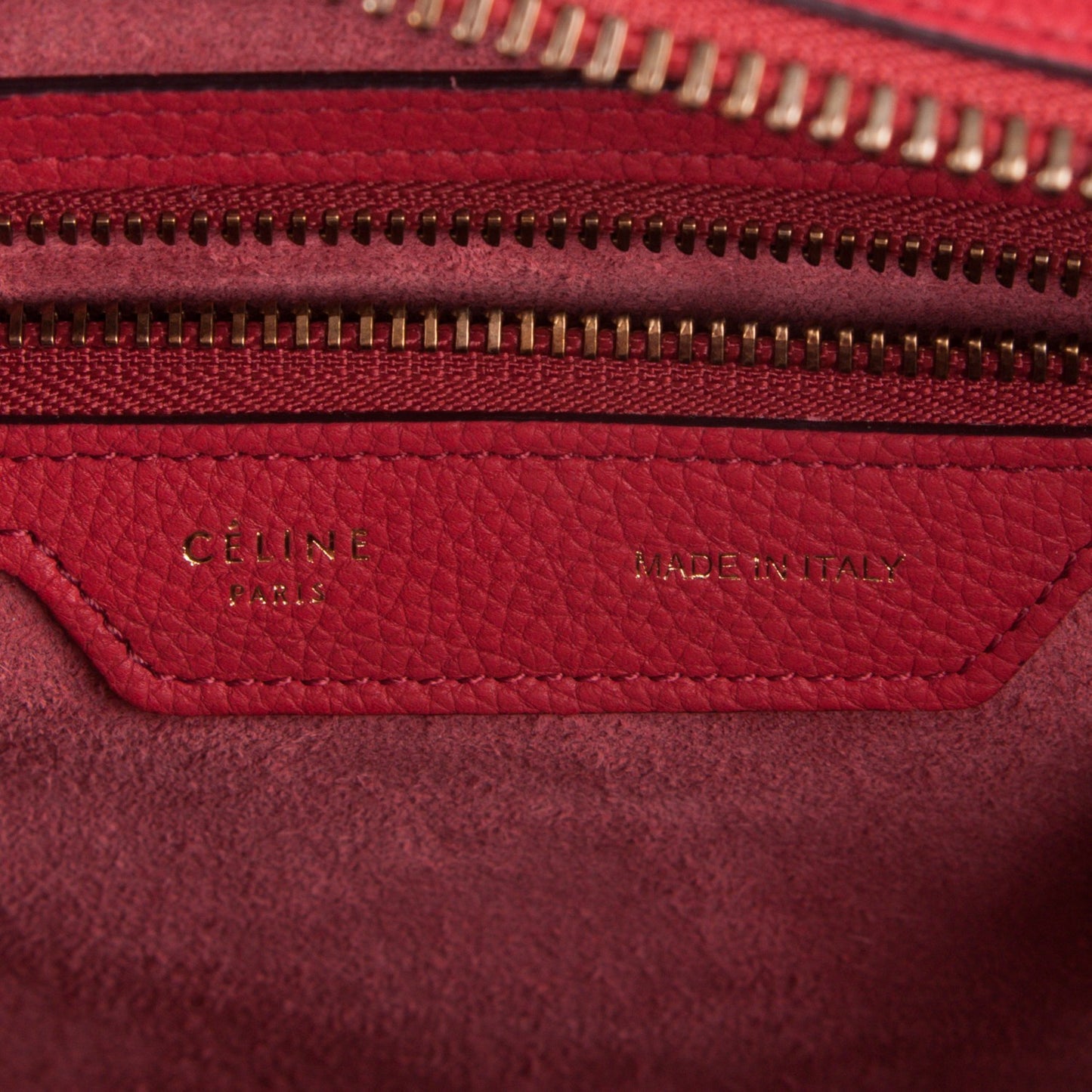 Drummed Calfskin Micro Luggage Red