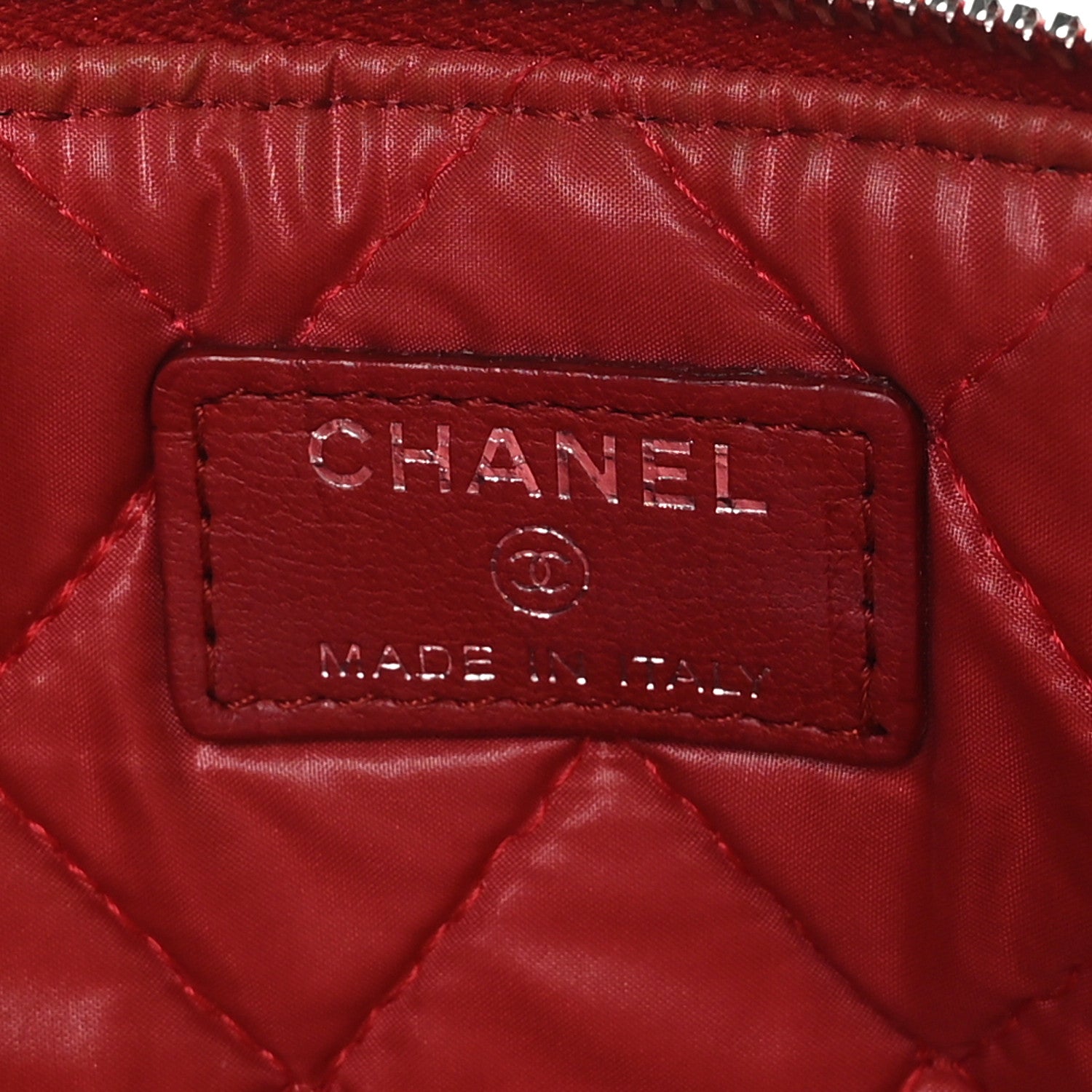 Chanel Lambskin Quilted Pouch Cosmetic Case Red 5 of 8