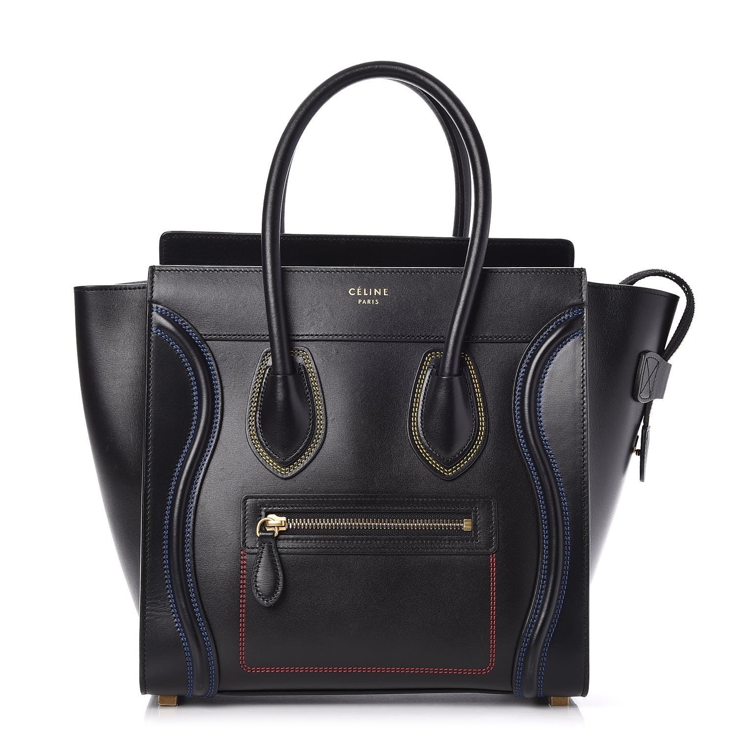 Celine Smooth Calfskin Multicolor Double Stitching Micro Luggage Black 1 of 7