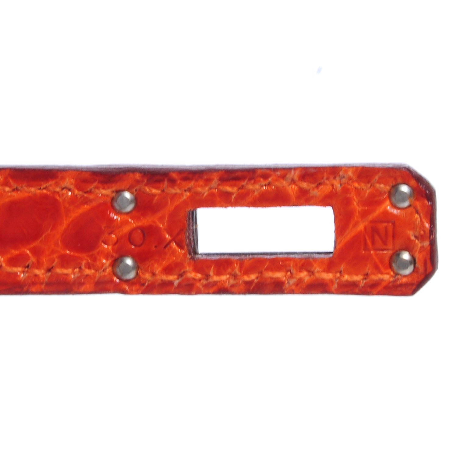 Hermes Shiny Niloticus Crocodile Kelly Pochette Orange 6 of 8