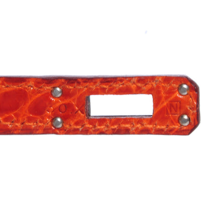 Hermes Shiny Niloticus Crocodile Kelly Pochette Orange 6 of 8
