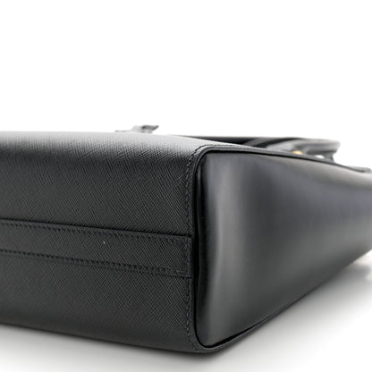 Prada Saffiano Soft Calfskin Small Zippered Tote Black 10 of 11