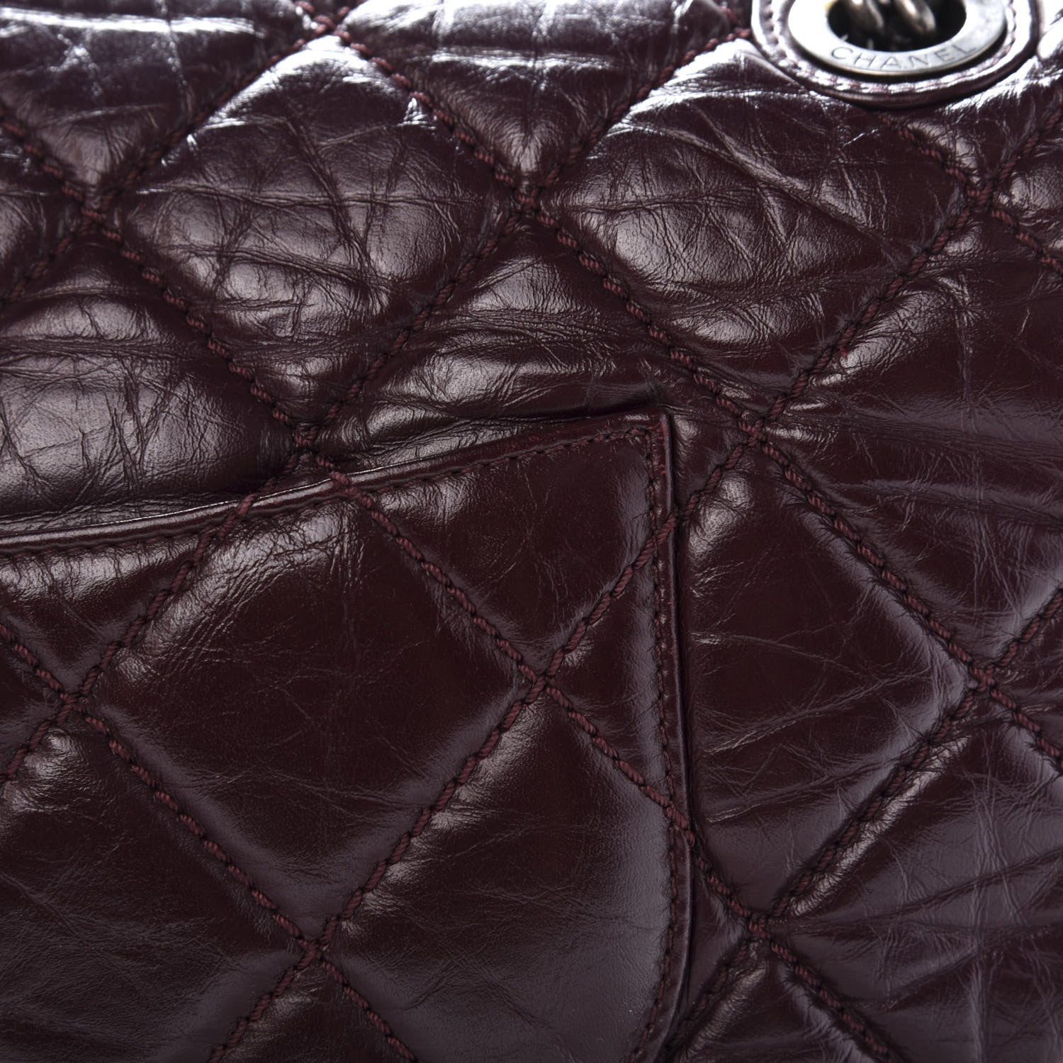 Chanel Aged Calfskin Jumbo New Portobello Flap Burgundy 15 of 16