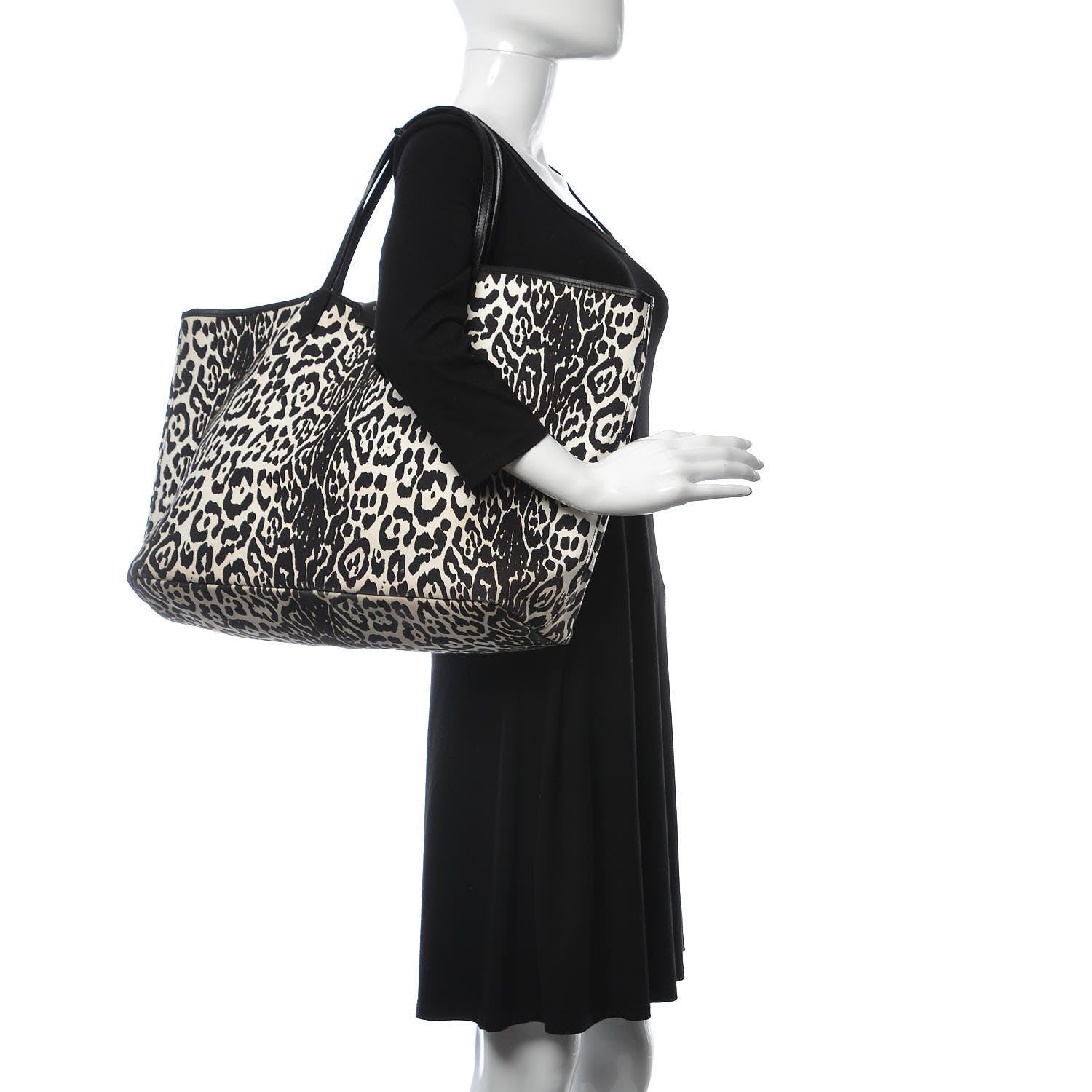 Givenchy Canvas Jaguar Print Large Antigona Tote Black White 2 of 12