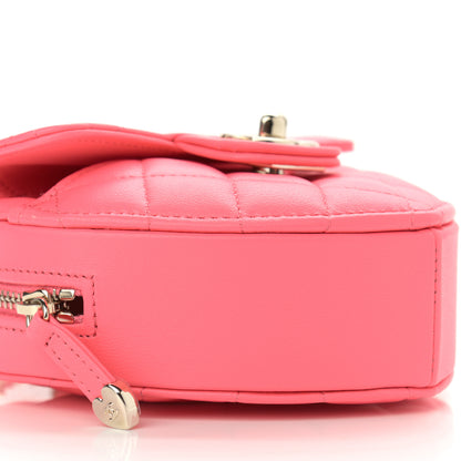 Chanel Lambskin Quilted CC In Love Heart Clutch With Chain Pink 10 of 12