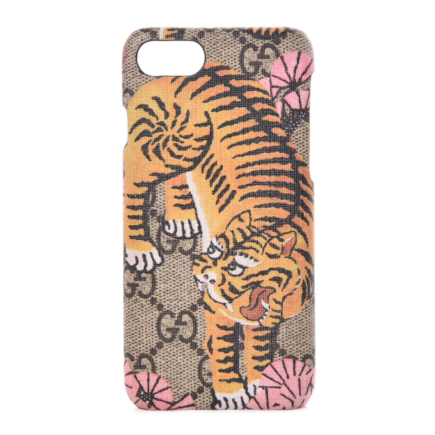 GG Supreme Monogram Bengal Print iPhone 7 Case Beige Pink