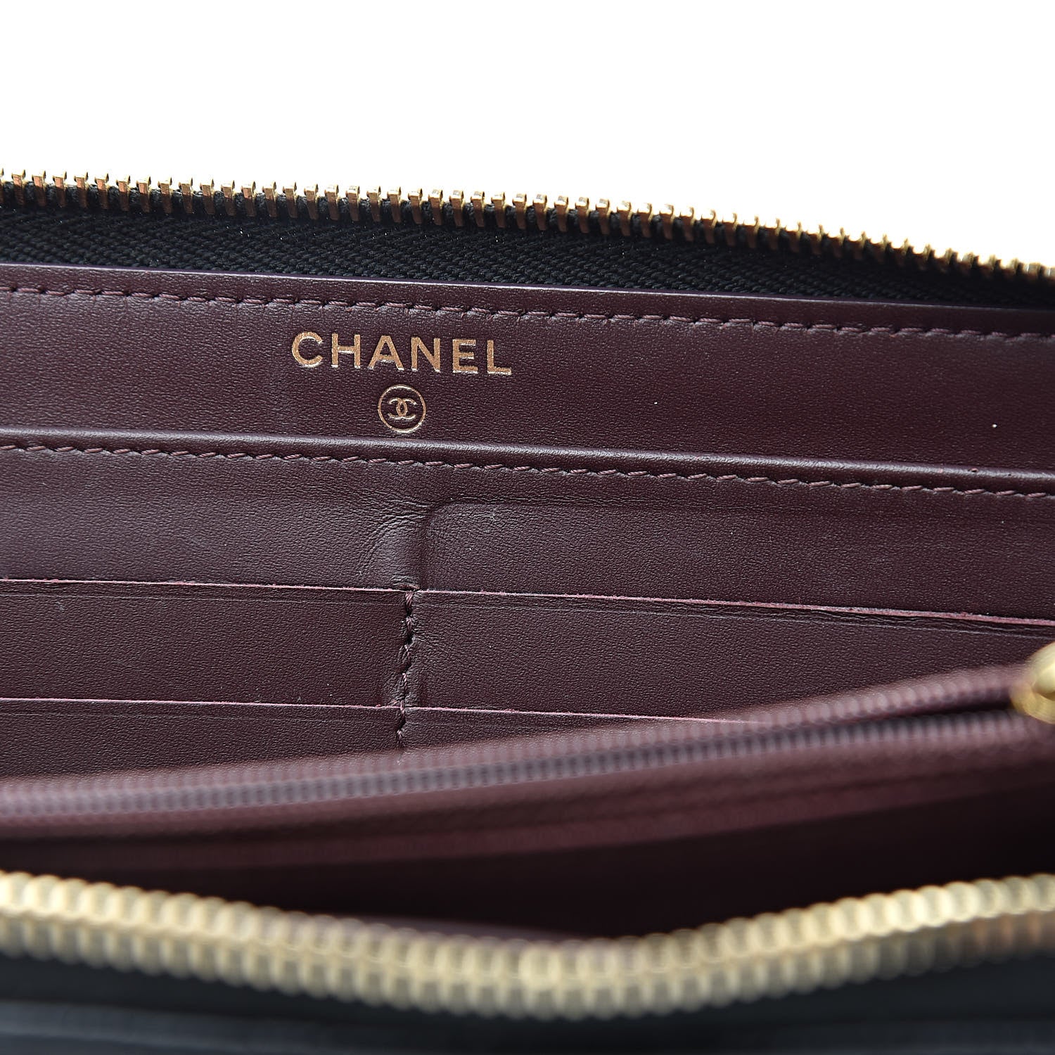 Chanel Caviar Quilted Large Gusset Zip Around Wallet Black 9 of 13