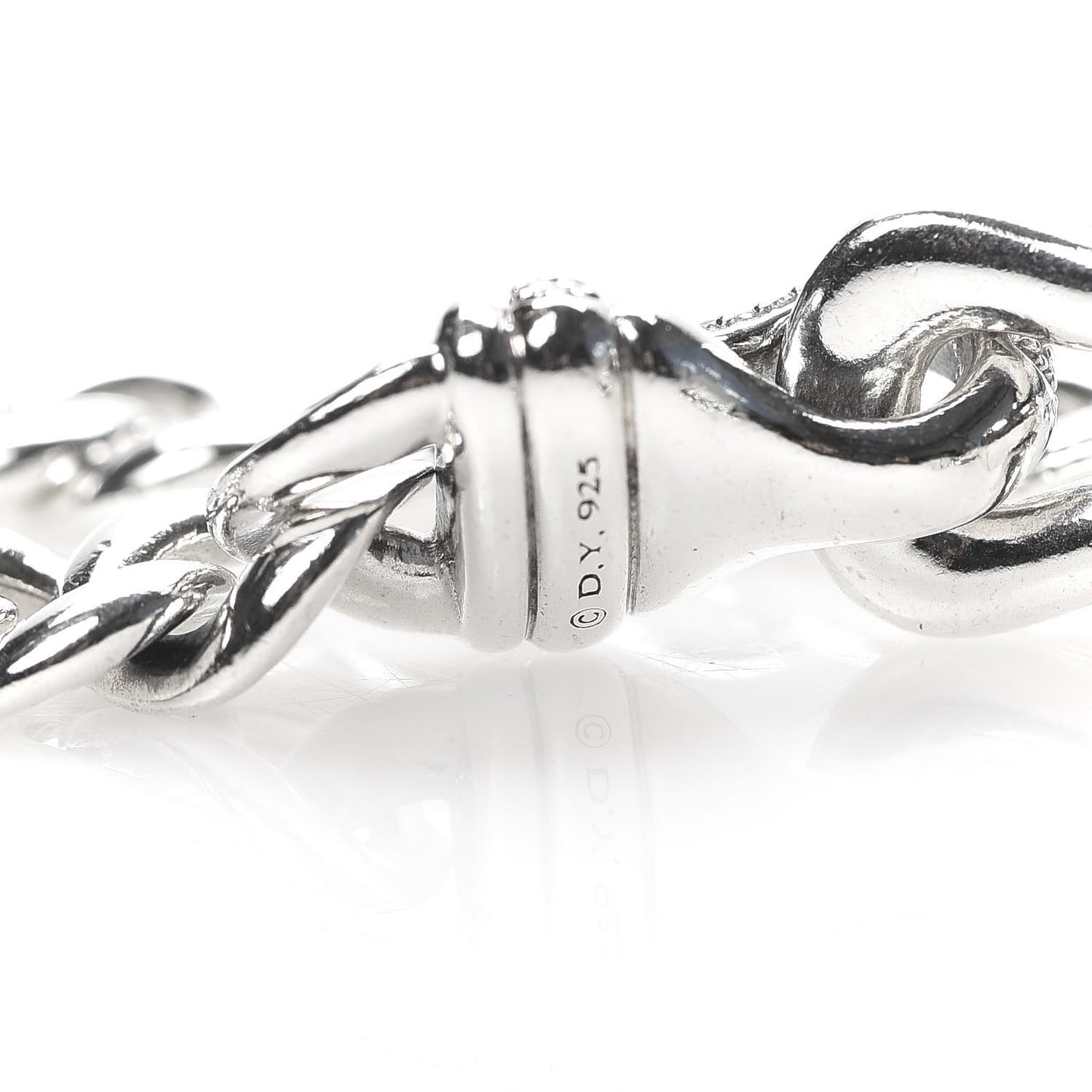 Sterling Silver Diamond Buckle Chain Necklace