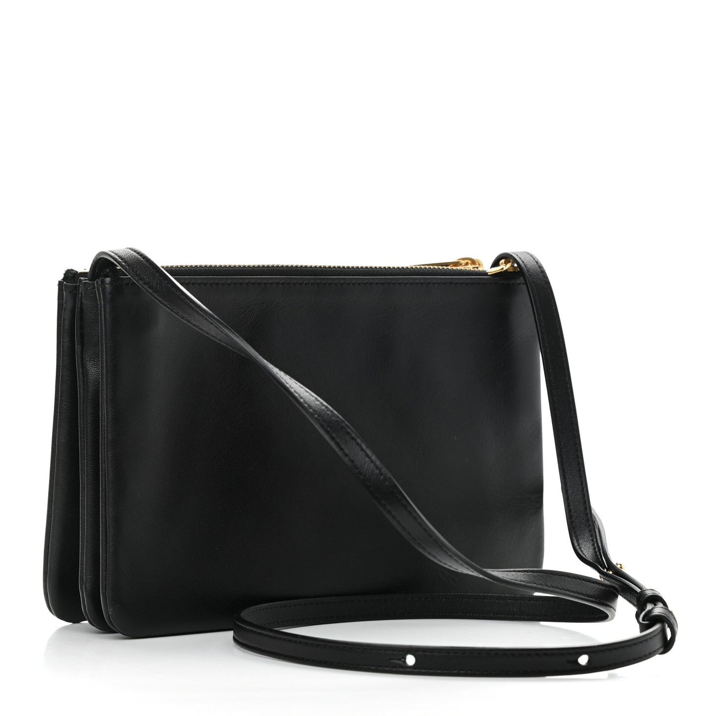 Lambskin Small Trio Crossbody Bag Black